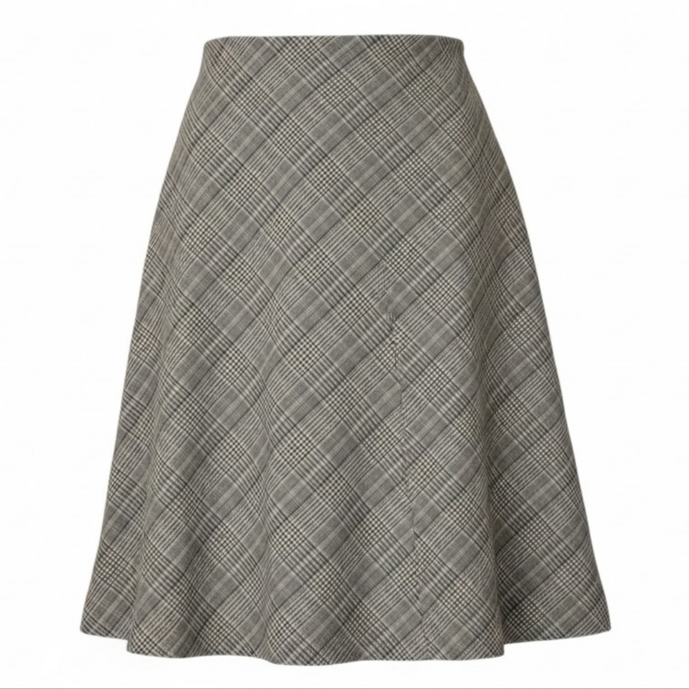 Urban Renewal Plaid A-Line Midi Skirt - Gray Sz Med NWT